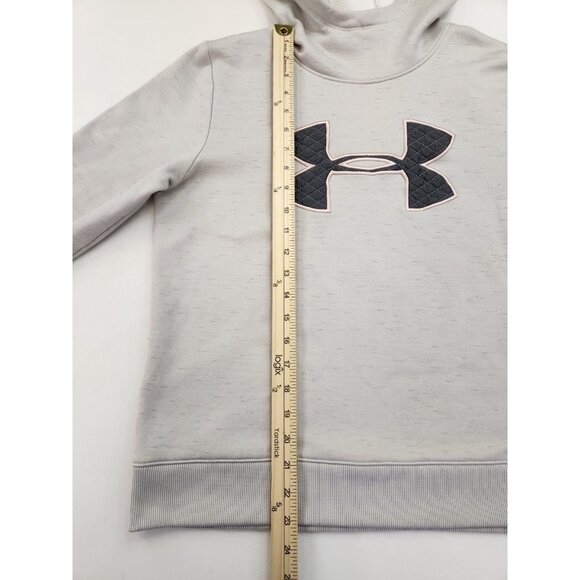 Under Armour Sweatshirt Hoodie Adult M Gray Black Logo Pullover Sweater Mens - Picture 4 of 8